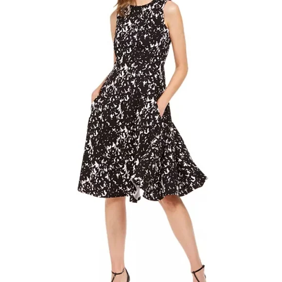 Calvin Klein | Dresses | Calvin Klein Laceprint Fit Flare Dress | Poshmark